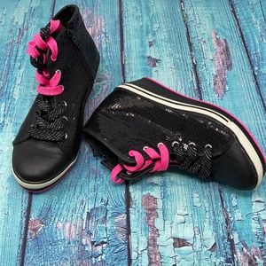 Circo Denim Canvas High Tops Shoes Black Sneakers